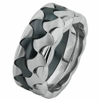 Item # 68728030WE - White Gold & Black Rhodium Wedding Ring