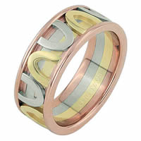 Item # 68743210 - 14 K Tri-Color Wedding Ring