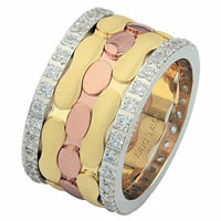 Item # 68749012D - 14 K Tri-Color Diamond Eternity Ring