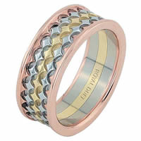 Item # 68753201E - 18 Kt Tri-Color Wedding Ring
