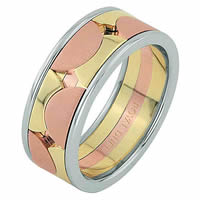 Item # 68762012E - 18 Kt Tri-Color Wedding Ring