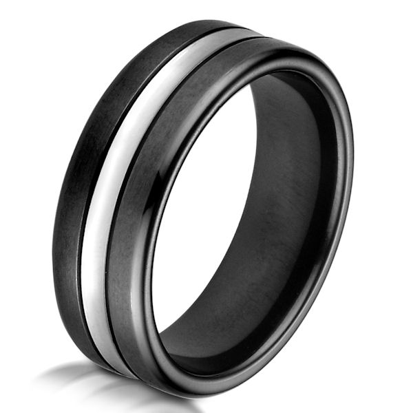 B723447C Black Cobalt Chrome Wedding Ring