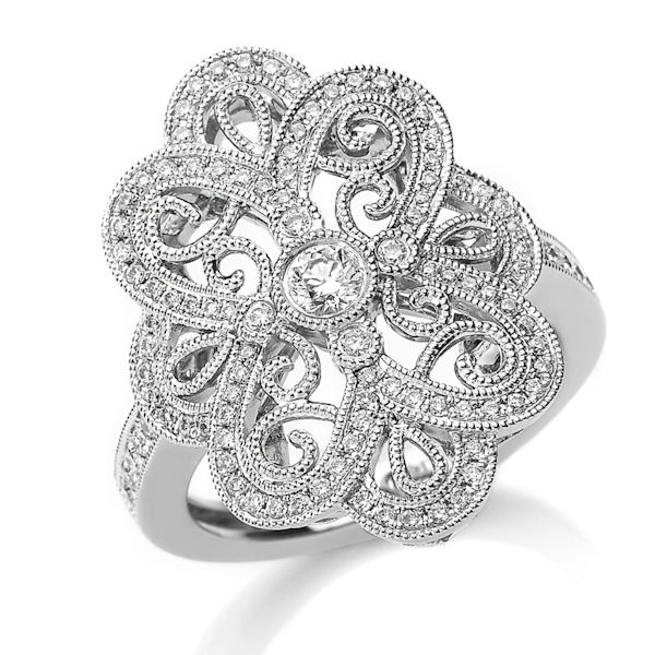M32098WE 18Kt White Gold 0.50 Ct Diamond Fashion Ring