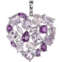 Amethyst Heart Necklace style=