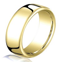 Item # B25853E - 18K Yellow Gold 7.5mm Comfort Fit Wedding Ring