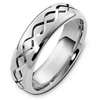 Item # C123911W - 14K white Gold Wedding Band.