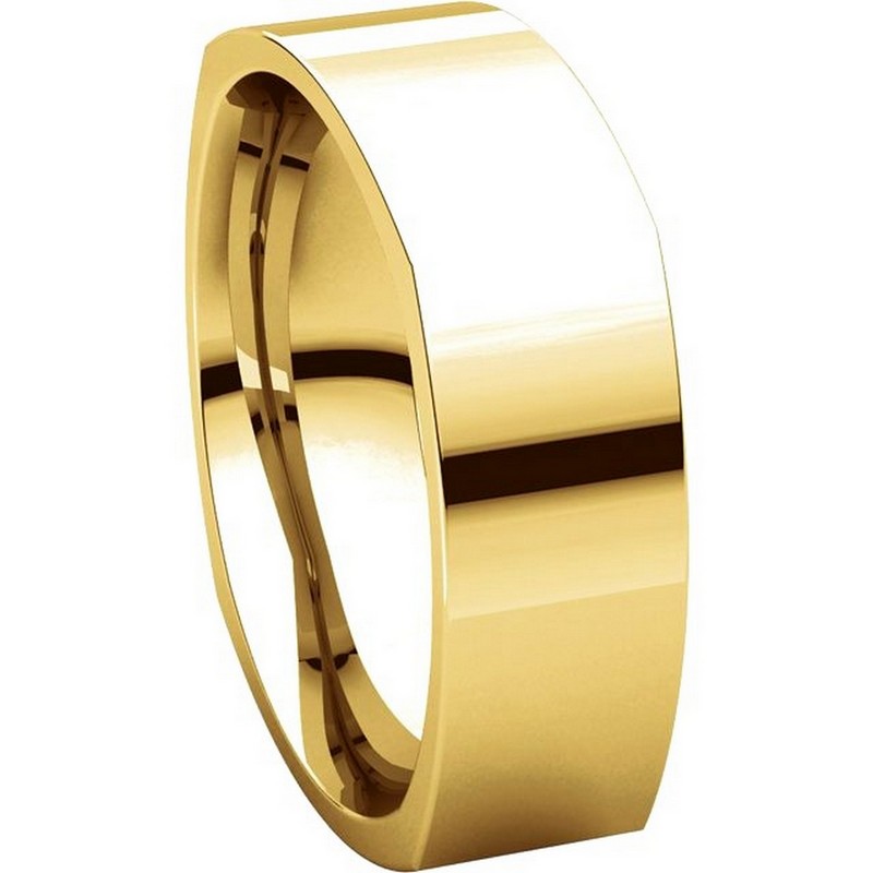 C131621 14K Yellow Gold 6mm Wide Square Wedding Ring
