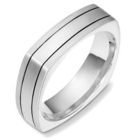 Item # C133171AG - Sterling Silver Square Wedding Band