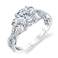 Item # E32526PP - Sculptural Diamond Engagement Ring
