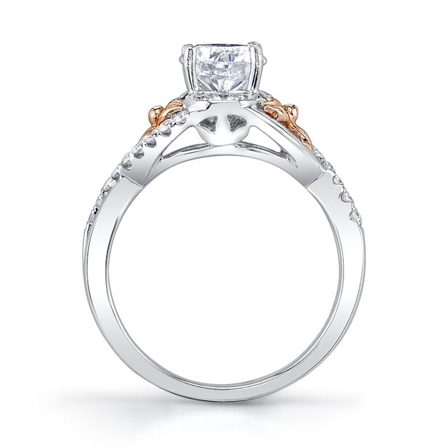 E32740E Rose & White Gold Diamond Engagement Ring