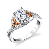 Item # E32740 - Rose & White Gold Diamond Engagement Ring