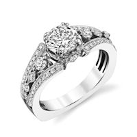 Item # E32837W - White Gold Milgrain Engagement Ring