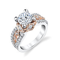 Item # E7043 - Rose & White Gold Engagement Ring