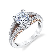 Item # E7082 - 14K Rose & White Gold Engagement Ring