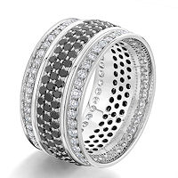 Item # G106864WE - 18K White Gold Black & White Diamond Eternity Ring