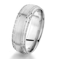 Item # G76857W - 14Kt White Gold 7.0 MM Carved Wedding Ring