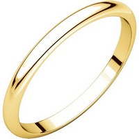 Item # H116762E - 18K Yellow Gold High Dome Plain Wedding Ring