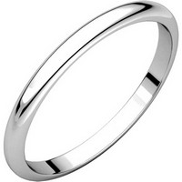 Item # H116762WE - 18K White Gold 2 mm High Dome Plain Band