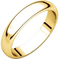 Item # H116804 - 14K Yellow Gold 4mm High Dome Plain Band