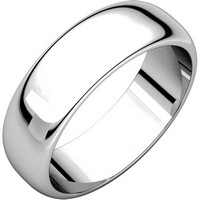 Item # H116826PP - Platinum 6mm High Dome Plain Wedding Ring