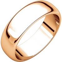 Item # H116826RE - 18K Rose Gold 6mm Wide High Dome Plain Wedding Band