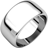 Item # H1168310WE - 18K White Gold 10 mm High Dome Plain Band