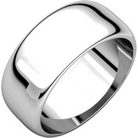 Item # H123838Wx - 10K Plain Wedding Band White Gold 8mm Wide High Dome