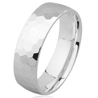 Item # H8336WE - 18K Hammer Finished Wedding Ring