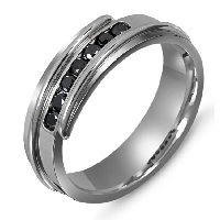 Item # M306327PP - Platinum Black Diamonds Wedding Band