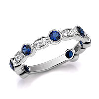 Item # M31900PP - Platinum Diamond & Sapphire Stackable Ring