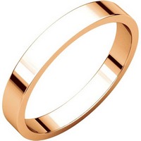 Item # N012503R - 14K Rose Gold 3mm Flat Plain Wedding Ring