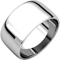 Item # S166926W - 14K White Gold Domed 10mm Wedding Ring