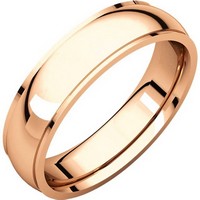 Item # S5810R - 14K Rose gold comfort fit 4.0 mm wide wedding band