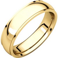 Item # S5810 - 14K gold comfort fit 4.0 mm wide Wedding Band comfort Fit Edge