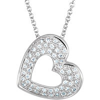 Item # S75631W - 14K White Gold Heart Diamond Pendant