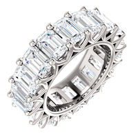 Item # SELG129069900PP - Platinum Emerald Cut Lab Grown Diamond Eternity Band