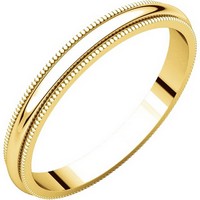 Item # TH238425E - 18K Gold Comfort Fit 2.5mm Milgrain Edge Ring