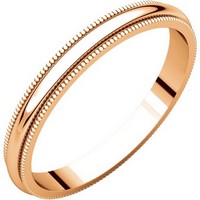 Item # TH238425R - 14K Rose Gold Comfort Fit 2.5mm Milgrain Edge Ring