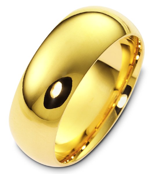 Men Wedding Ring Yellow Gold Flat Wedding Band Plain Matte Finish Ring 14K Rose Gold / 5.25