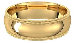 Double Milgrain Men's Wedding Bands